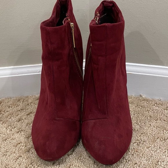 Red suede heels/boots - Picture 3 of 5